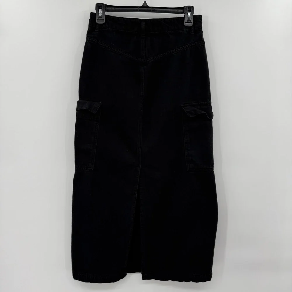 Reformation Maggi Cargo‎ Midi Skirt Size 26 black